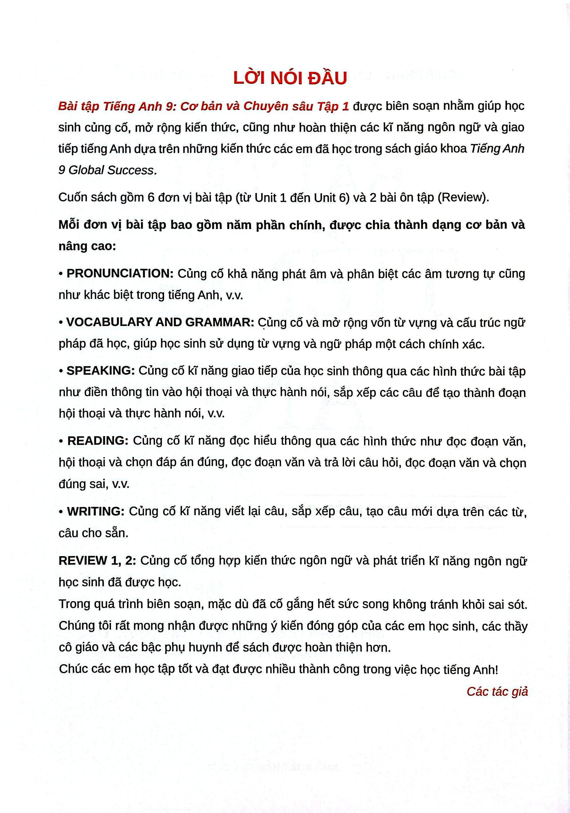 Bài Tập Tiếng Anh 9 - Tập 1 - Cơ Bản Và Chuyên Sâu (Global Success) - Ảnh 3