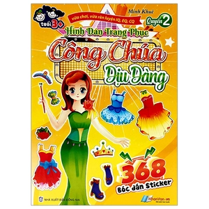 bộ 368 bóc dán sticker - hình dán trang phục công chúa - quyển 2 - dịu dàng