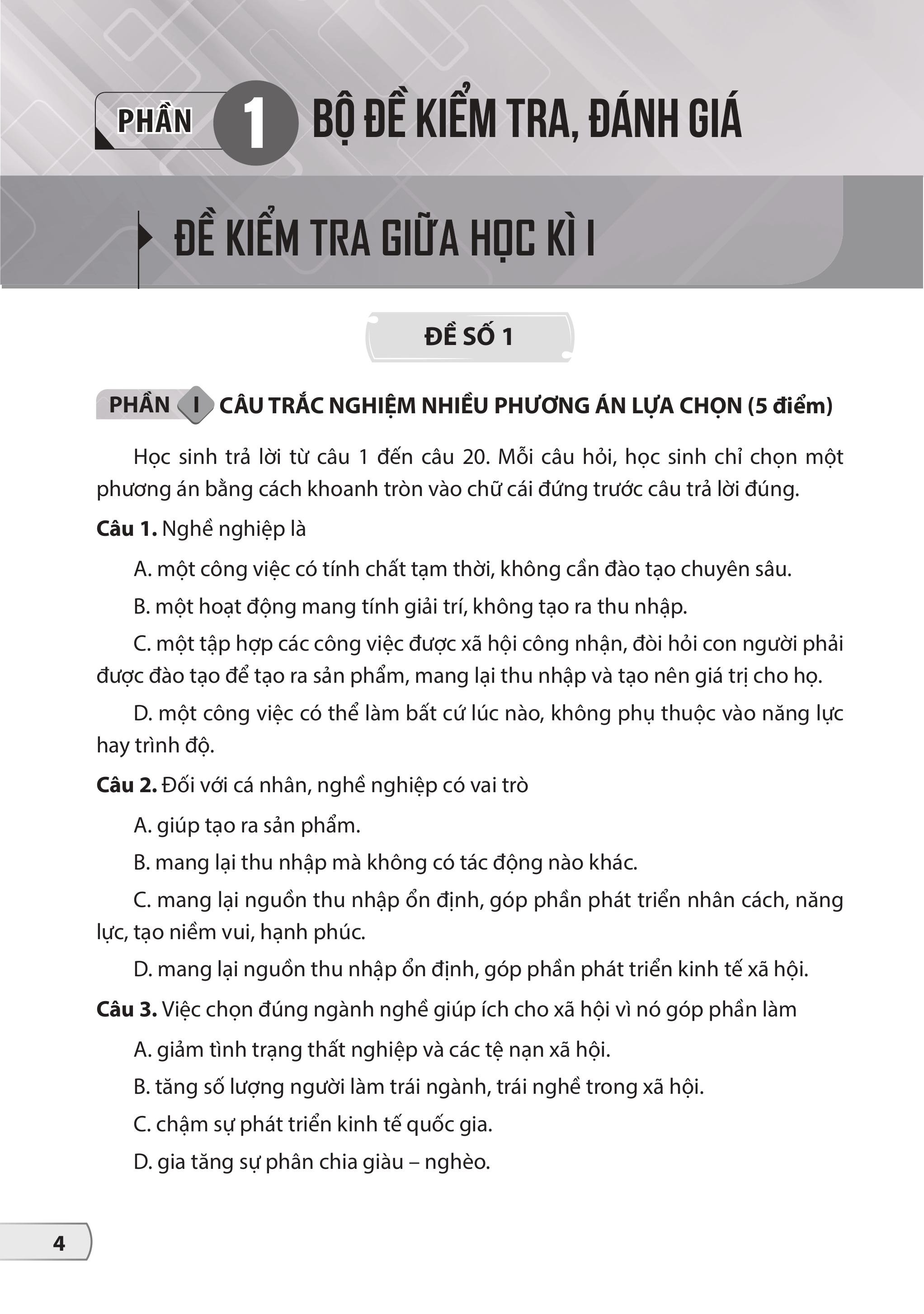 Bộ Bộ Đề Kiểm Tra, Đánh Giá Công Nghệ 9 - Định Hướng Nghề Nghiệp - Mô Đun Chế Biến Thực Phẩm - Ảnh 6