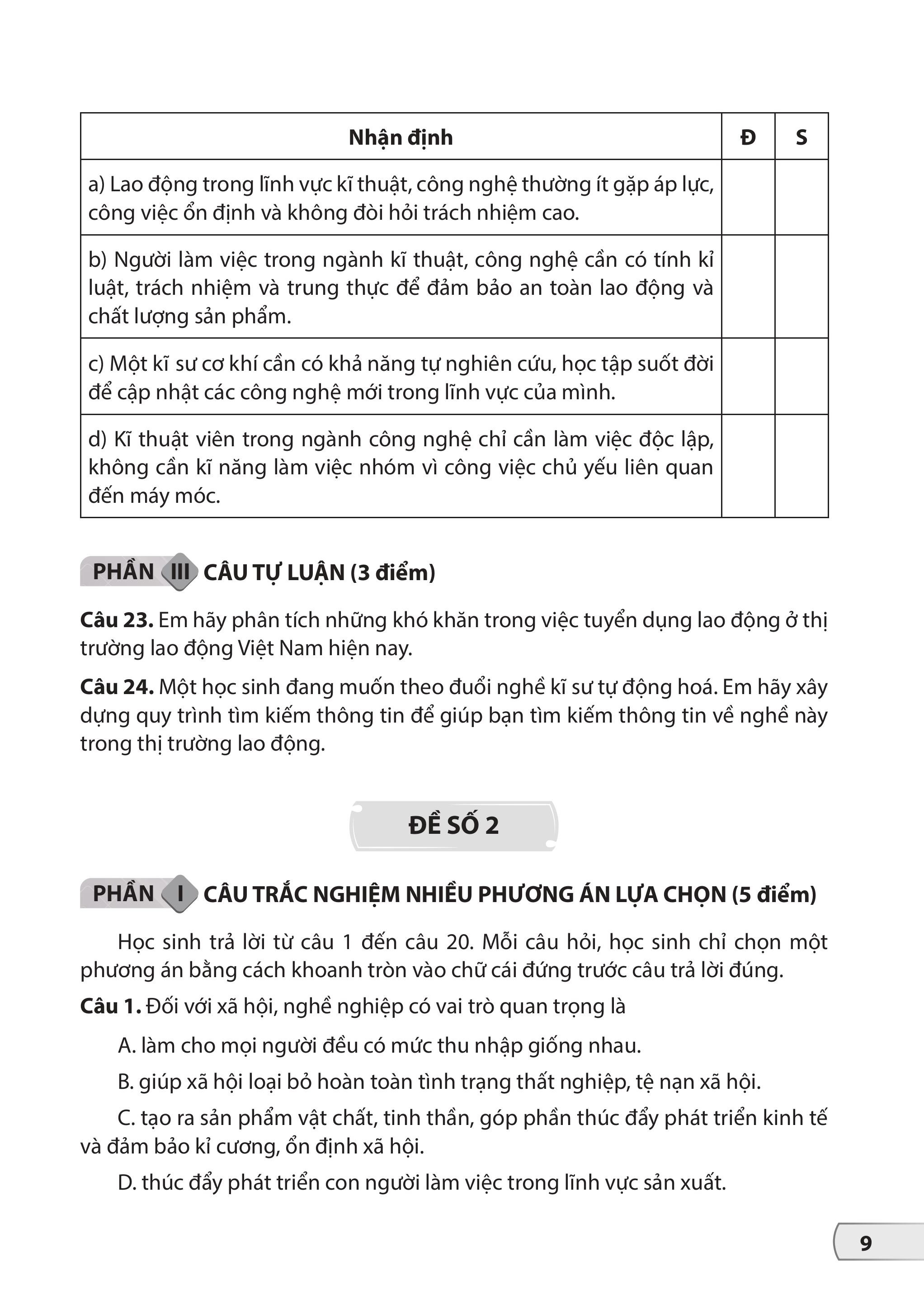 Bộ Bộ Đề Kiểm Tra, Đánh Giá Công Nghệ 9 - Định Hướng Nghề Nghiệp - Mô Đun Trồng Cây Ăn Quả - Ảnh 11