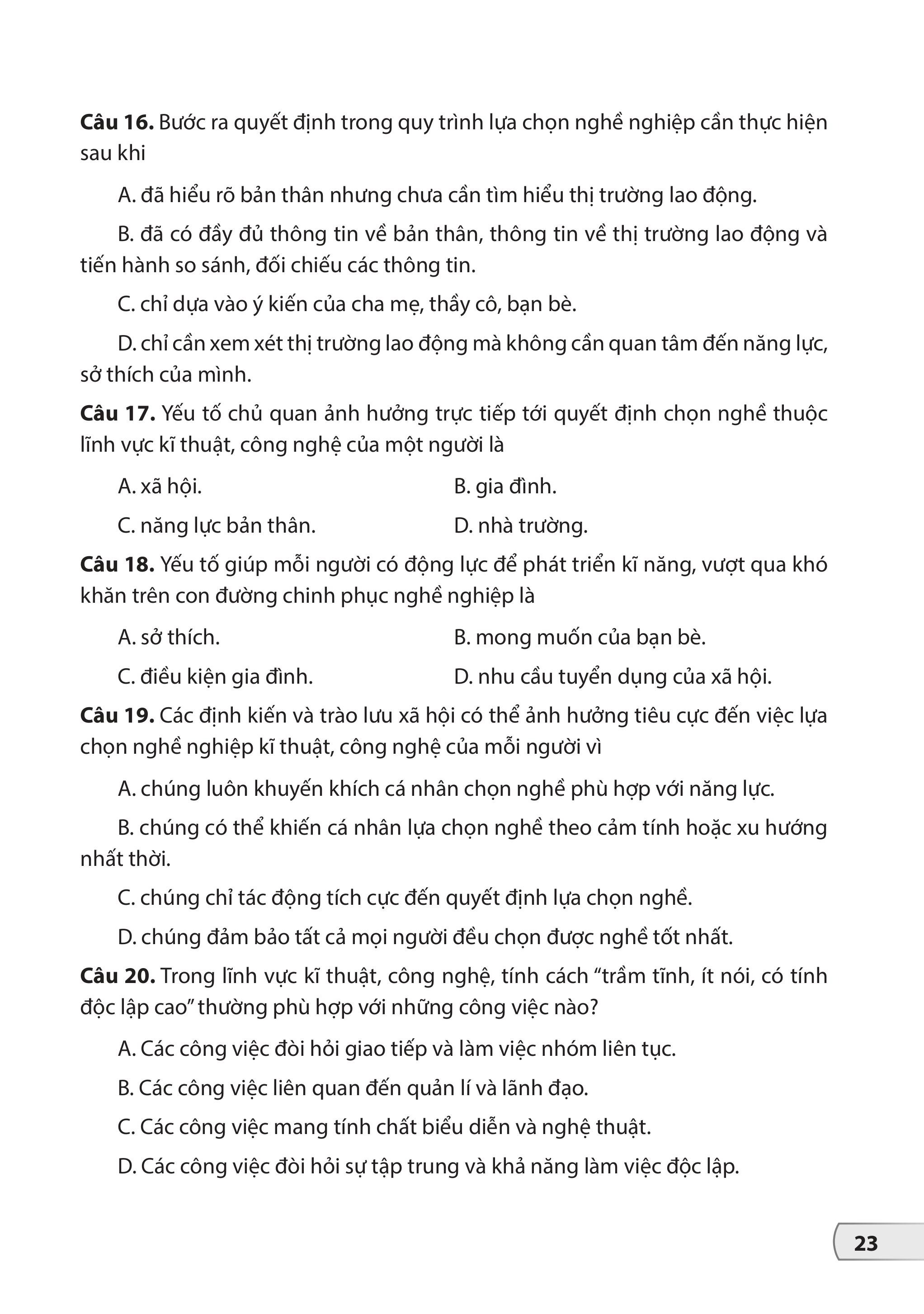 Bộ Bộ Đề Kiểm Tra, Đánh Giá Công Nghệ 9 - Định Hướng Nghề Nghiệp - Mô Đun Trồng Cây Ăn Quả - Ảnh 15