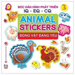 bộ bóc dán hình phát triển iq-eq-cq - animal sticker - động vật đáng yêu 3