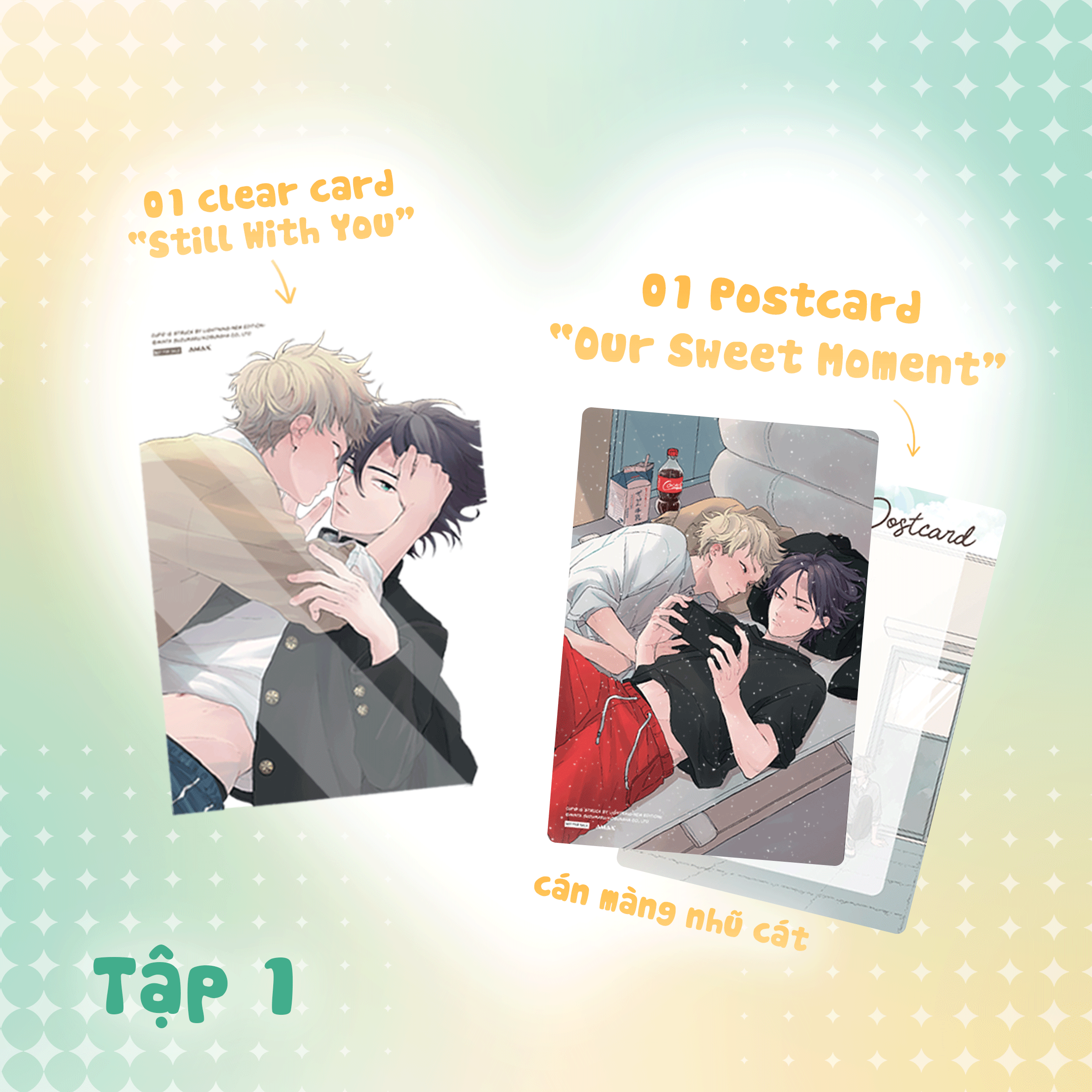 Bộ Combo Manga - Thần Tình Yêu Trúng Sét Ái Tình - Tập 1 + Tập 2 (Bộ 2 Tập) - Tặng Kèm 2 Postcard + 2 Clear Card - Ảnh 7