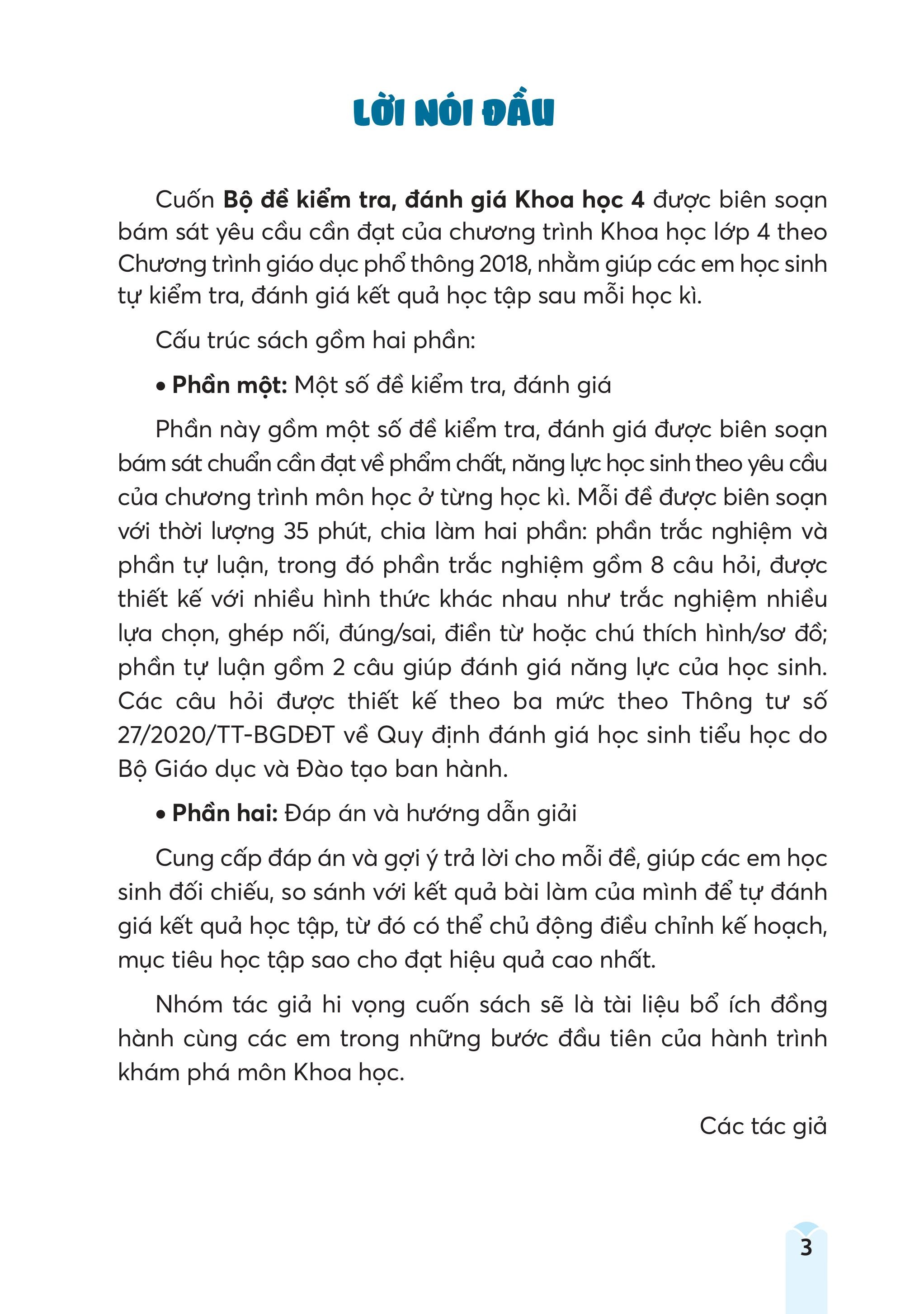 Bộ Đề Kiểm Tra, Đánh Giá Khoa Học 4 - Ảnh 5