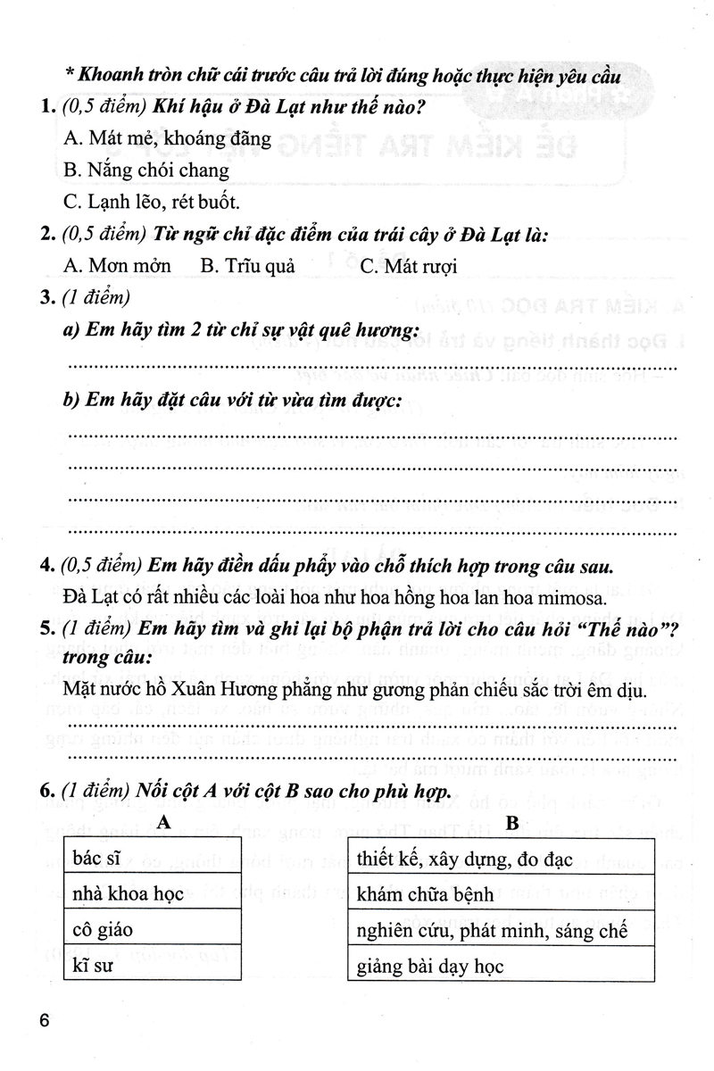 bộ đề kiểm tra môn tiếng việt lớp 3 (dùng kèm sgk chân trời sáng tạo) - Ảnh 6