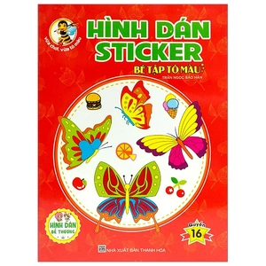 bộ hình dán sticker - bé tập tô màu (quyển 16)