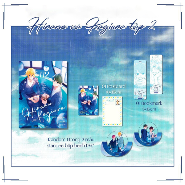 Bo
						
										
										Hirano Va Kagiura - Tap 2 - Tang Kem Bookmark Hai Mat + Postcard + Random 1 Trong 2 Mau Standee PVC Bap Benh