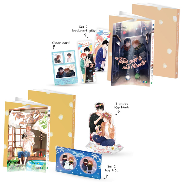 Bo Manga - Tiem Giat La Nha Minato - Tap 4 + Tap 5 (Bo 2 Tap) - Tang Kem Clear Card + Set 2 Bookmark + Standee + Set 2 Huy Hieu