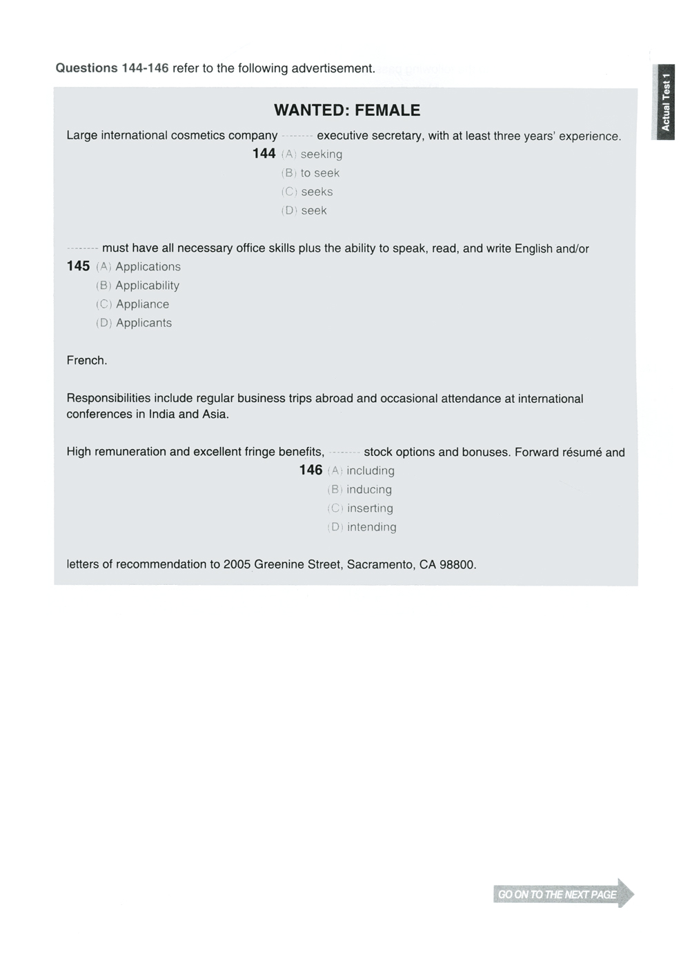 bộ new toeic actual test part 5,6 (không cd) - Ảnh 10