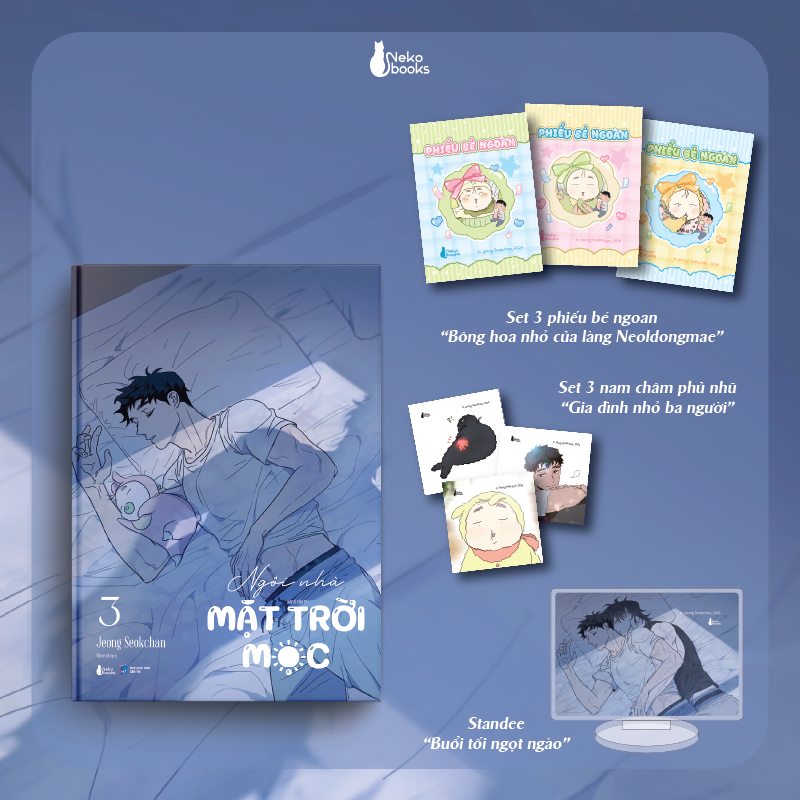 Bộ Ngôi Nhà Mặt Trời Mọc - Tập 3 - Bản Đặc Biệt - Tặng Kèm Set 3 Phiếu Bé Ngoan "Bông Hoa Nhỏ Của Làng Neoldongmae" + Standee “Buổi Tối Ngọt Ngào” + Set 3 Nam Châm Phủ Nhũ “Gia Đình Nhỏ Ba Người” - Ảnh 2