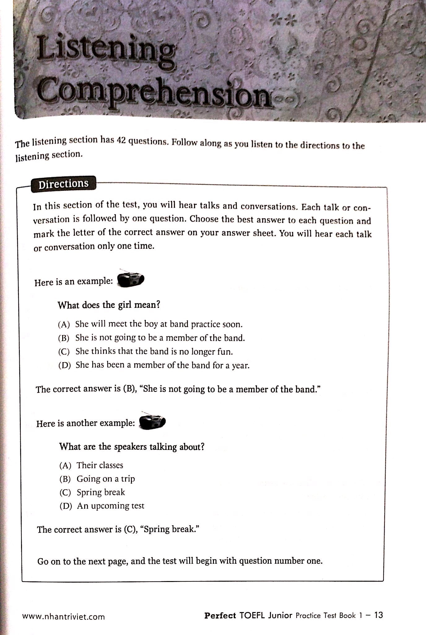 bộ perfect toefl junior_practice test_book 1 (+cd) - Ảnh 8