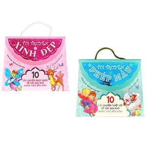 bộ sách 10 câu chuyện tuyệt vời để các bạn nhỏ mang theo bên mình: túi truyện phép màu (túi màu xanh) + túi truyện xinh đẹp (túi màu hồng) (bộ 2 cuốn)