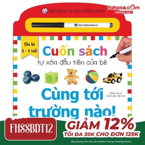 bộ sách tự xóa thông minh - cuốn sách tự xóa đầu tiên của bé - cùng tới trường nào!