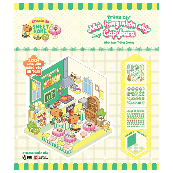 Bộ Sticker 3D Sweet Home - Trang Trí Nhà Hàng Nhộn Nhịp Cùng Capybara