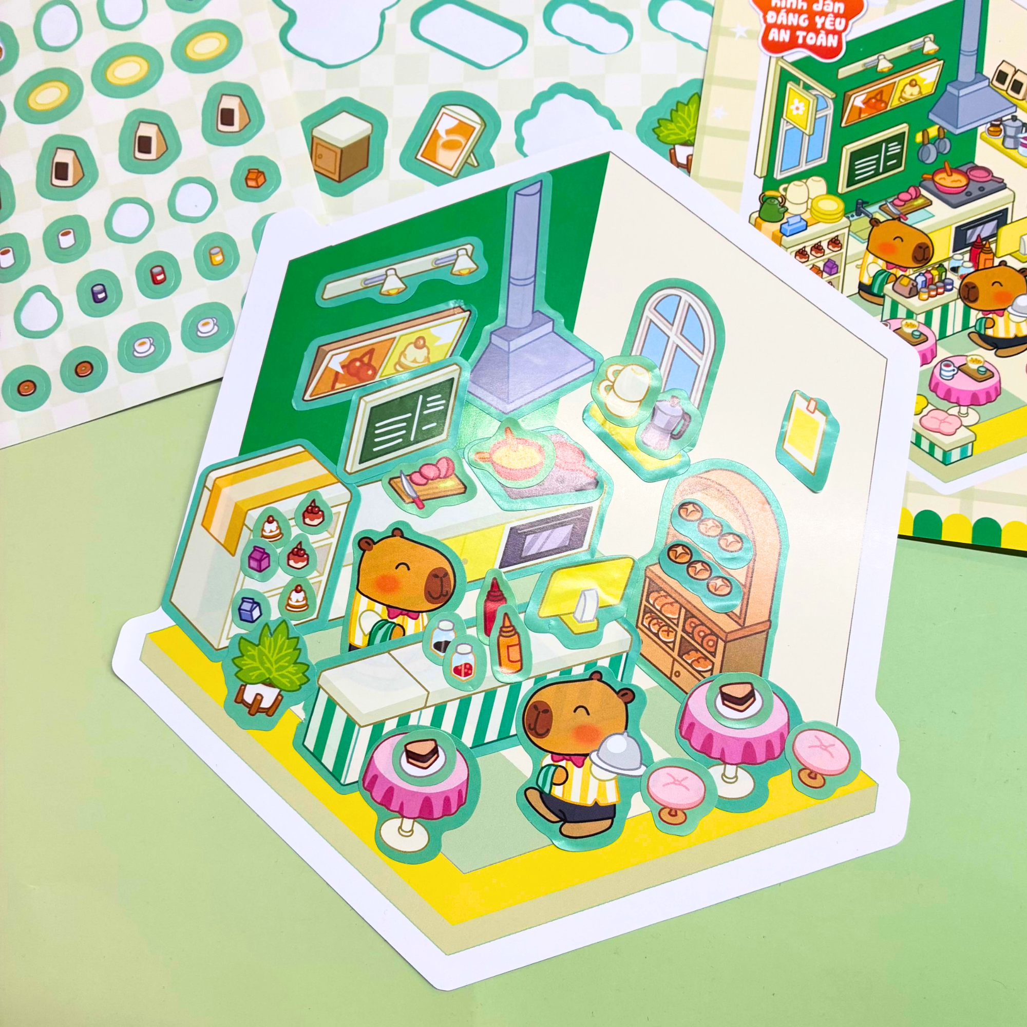 Bộ Sticker 3D Sweet Home - Trang Trí Nhà Hàng Nhộn Nhịp Cùng Capybara - Ảnh 9
