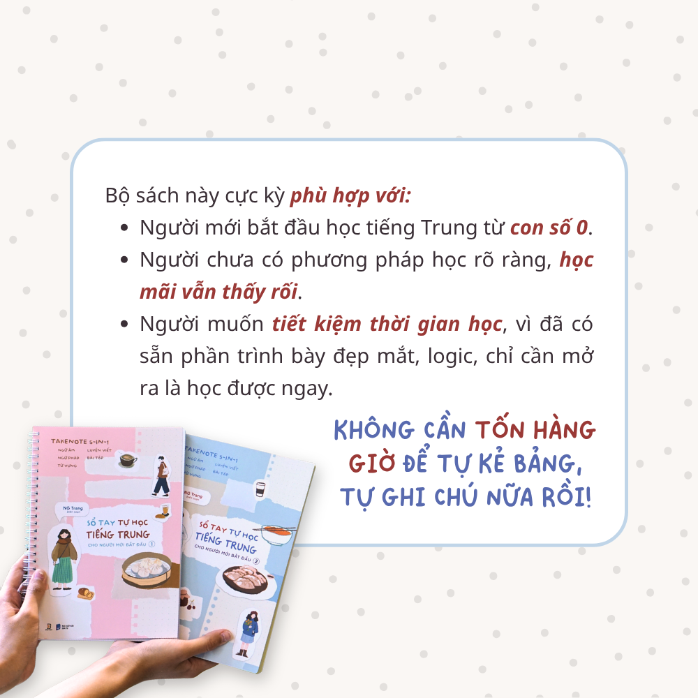 Bộ Takenote 5-In-1 - Ngữ Âm-Ngữ Pháp-Từ Vựng-Luyện Viết-Bài Tập - Sổ Tay Tự Học Tiếng Trung Cho Người Mới Bắt Đầu - Tập 1 - Ảnh 4