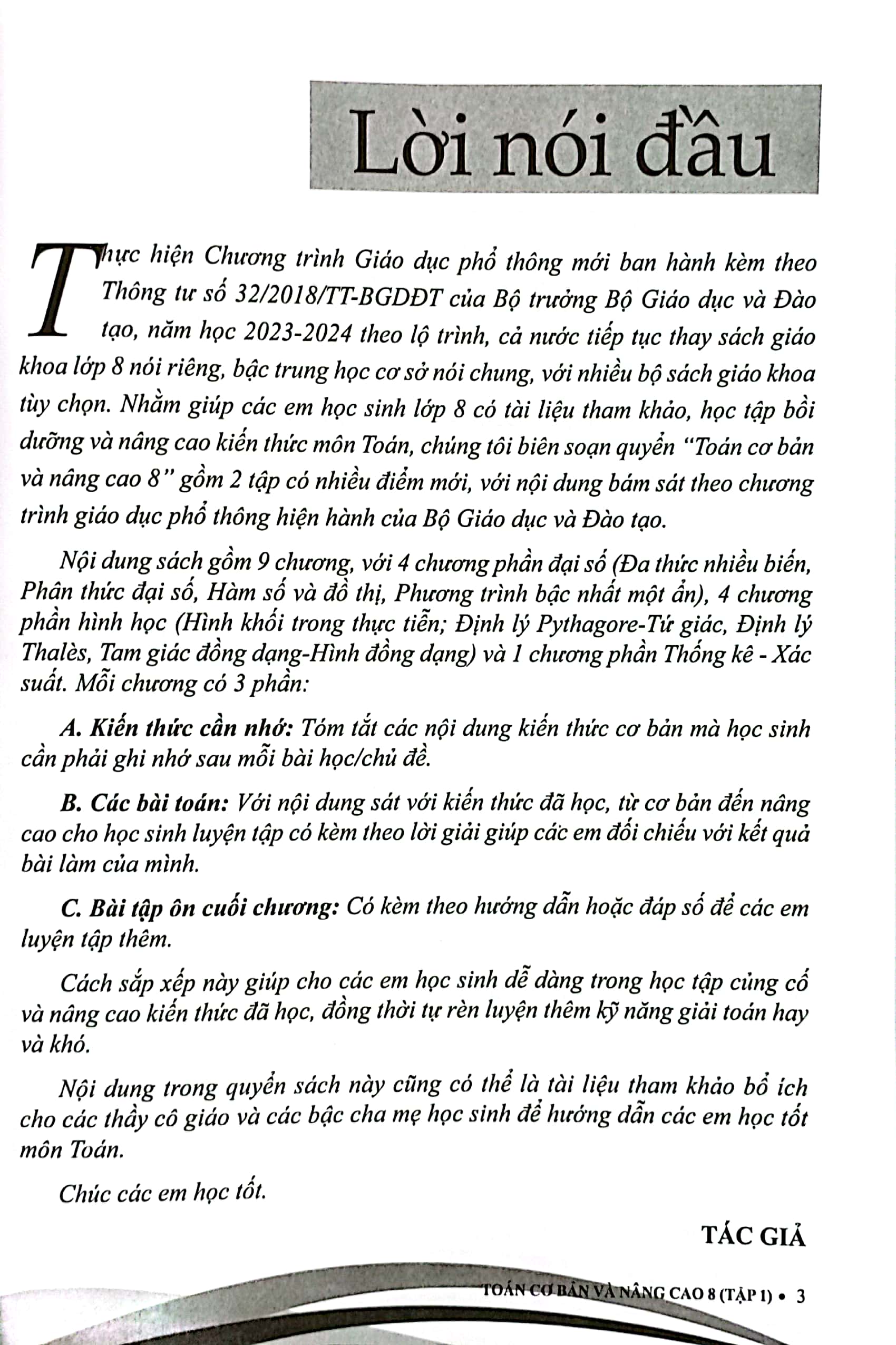 bộ toán cơ bản và nâng cao 8 - tập 1 (theo chương trình giáo dục phổ thông mới - dùng chung cho các bộ sgk hiện hành) - Ảnh 4