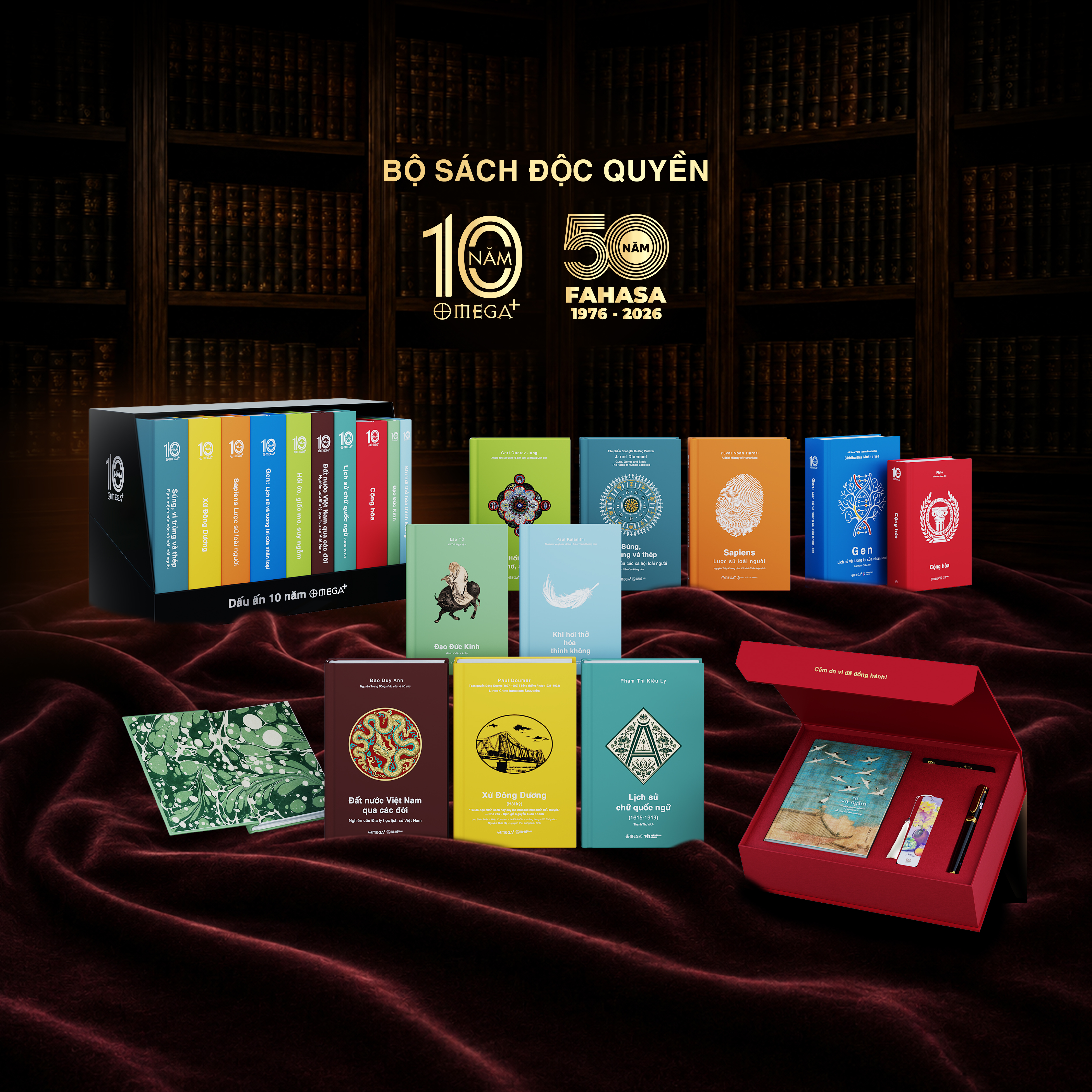 Boxset Bộ Sách Dấu Ấn 10 Năm Omega+ (Hộp 10 Cuốn) - Ấn Bản Giới Hạn - Tặng Kèm Sổ Suy Ngẫm + Bút Kỷ Niệm + Bookmark Thiếc In Tranh Họa Sĩ Trịnh Lữ + Thiệp Cảm Ơn - Độc Quyền Fahasa - Ảnh 2