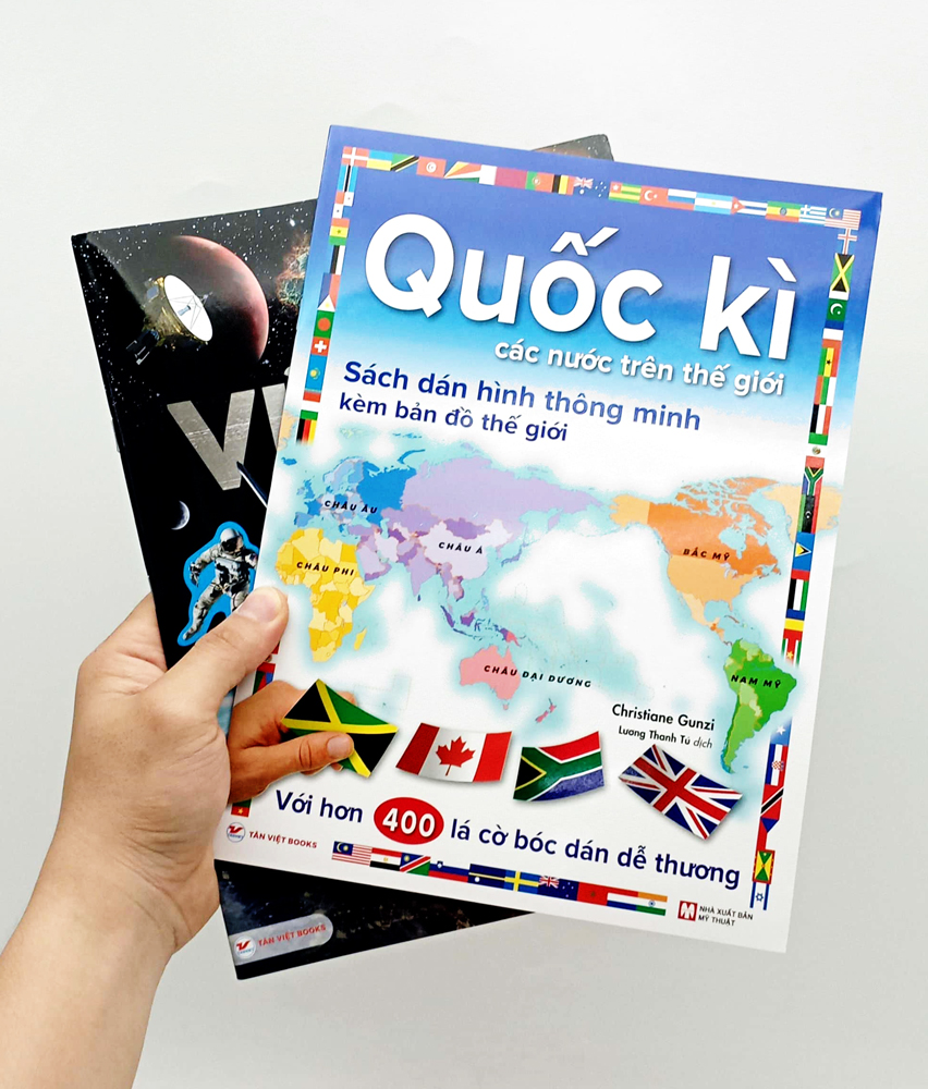 combo bộ sách dán hình thông minh: vũ trụ + quốc kì (bộ 2 cuốn) - Ảnh 6