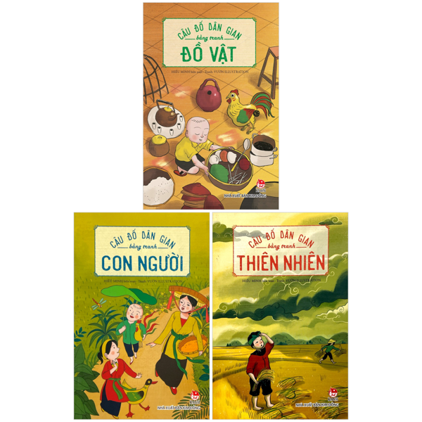 Combo Câu Đố Dân Gian Bằng Tranh: Con Người + Đồ Vật + Thiên Nhiên (Bộ 3 Cuốn)