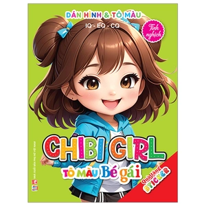 dán hình và tô màu iq-eq-cq - chibi girl - tô màu bé gái - tinh nghịch