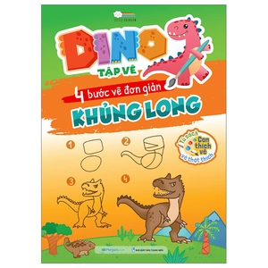dino tập vẽ - 4 bước vẽ đơn giản - khủng long