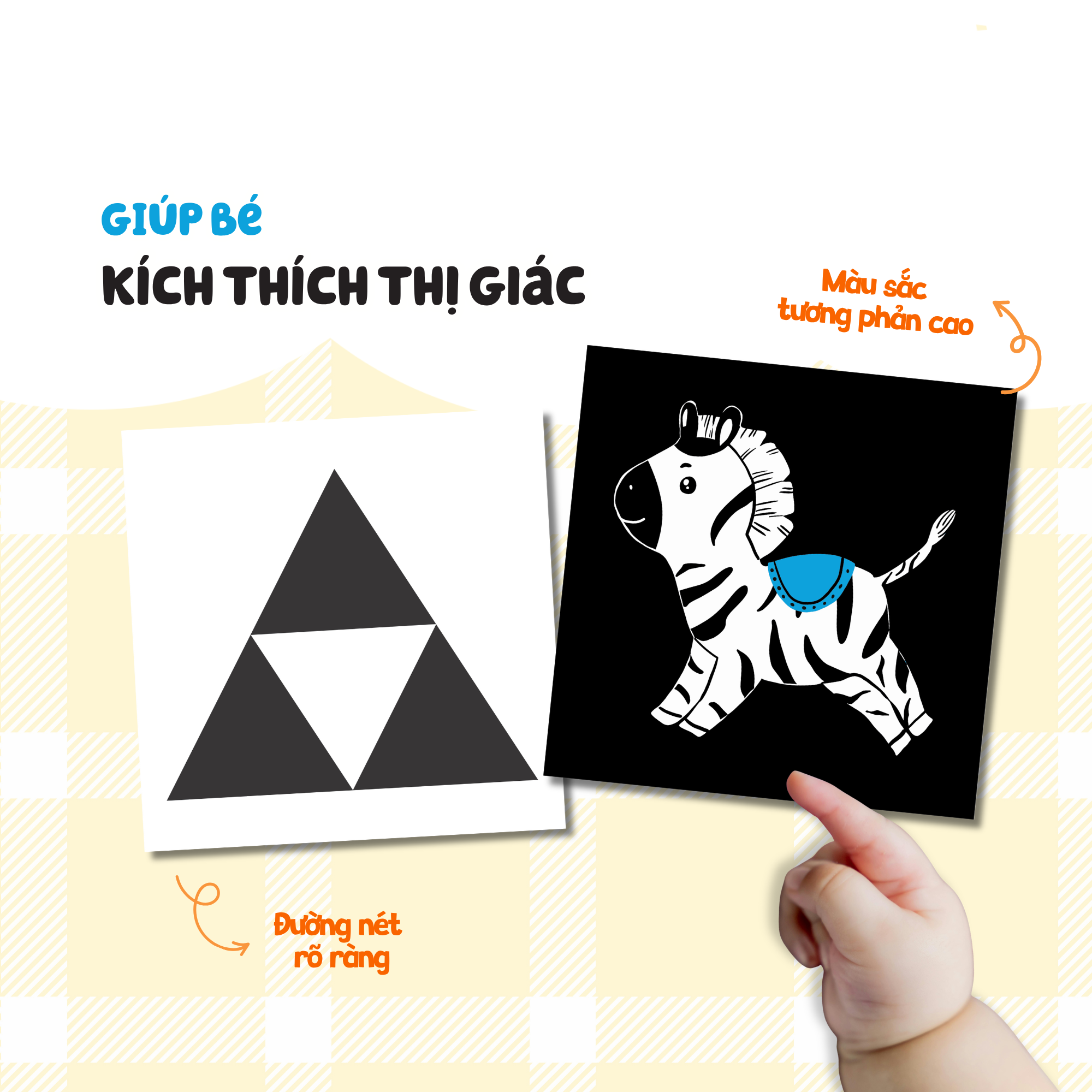 Em Bé Hạnh Phúc - Kích Thích Thị Giác Cho Bé - Đen, Trắng, Vàng, Xanh Dương - Động Vật - Bìa Cứng - Ảnh 8