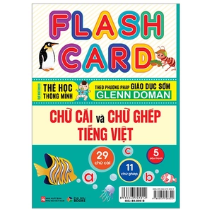 flash card - thẻ học thông minh theo phương pháp giáo dục sớm glenn doman - chữ cái và chữ ghép tiếng việt