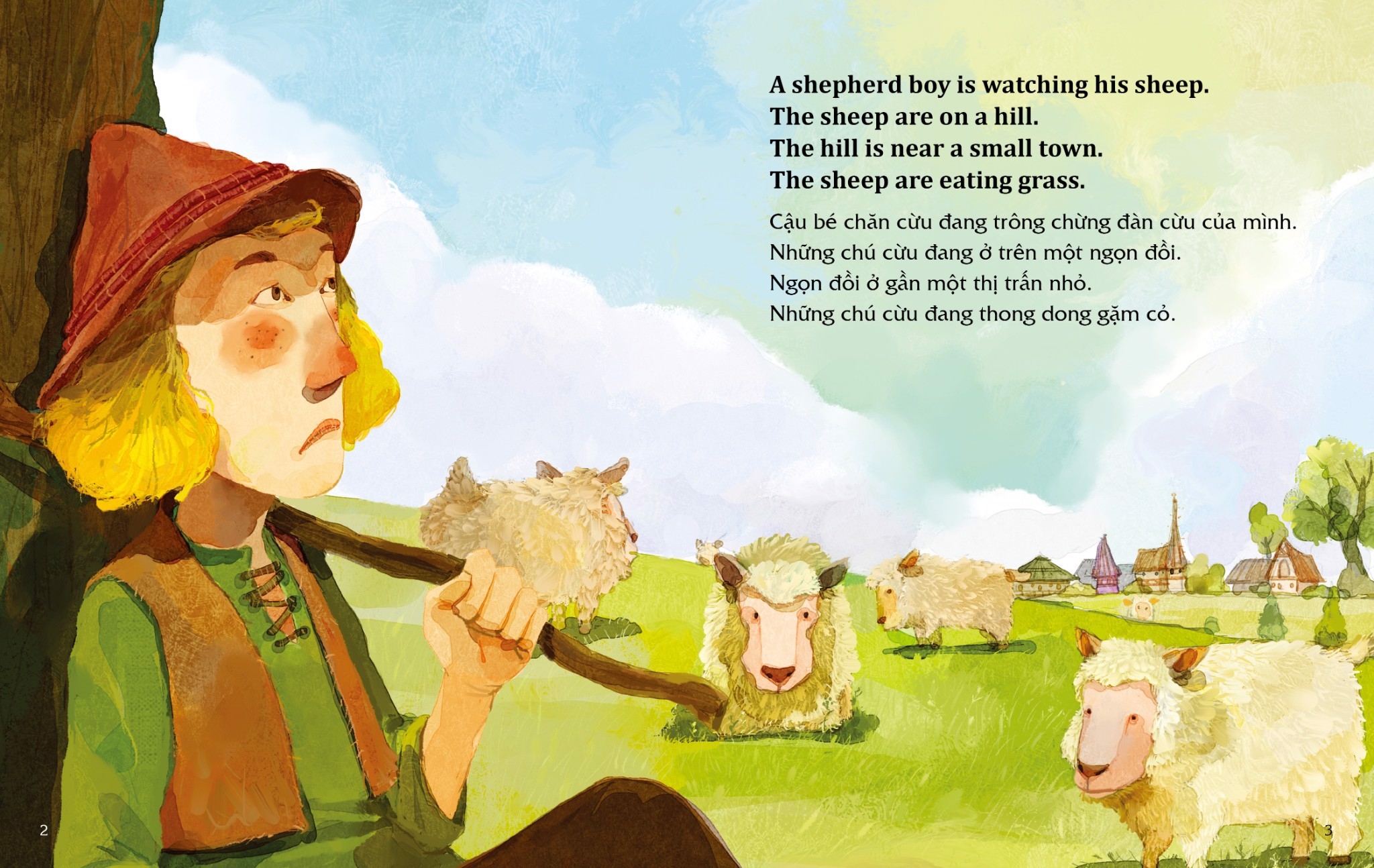 học tiếng anh cùng truyện ngụ ngôn aesop - cậu bé chăn cừu và con sói - the shepherd boy and the wolf - Ảnh 2
