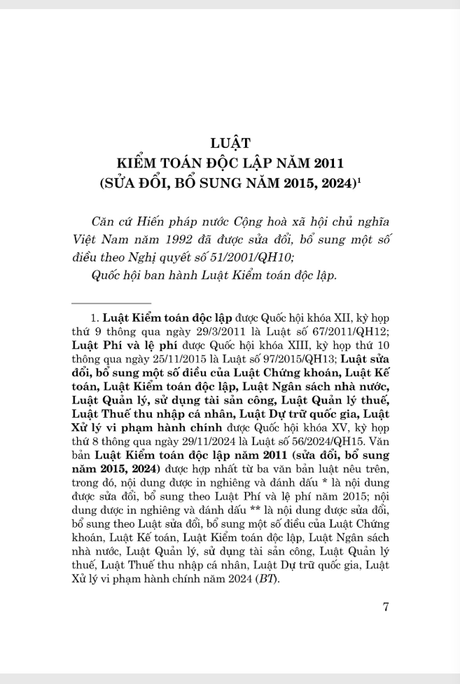 Luật Kiểm Toán Độc Lập Năm 2011 (Sửa Đổi, Bổ Sung Năm 2015, 2024) - Ảnh 5