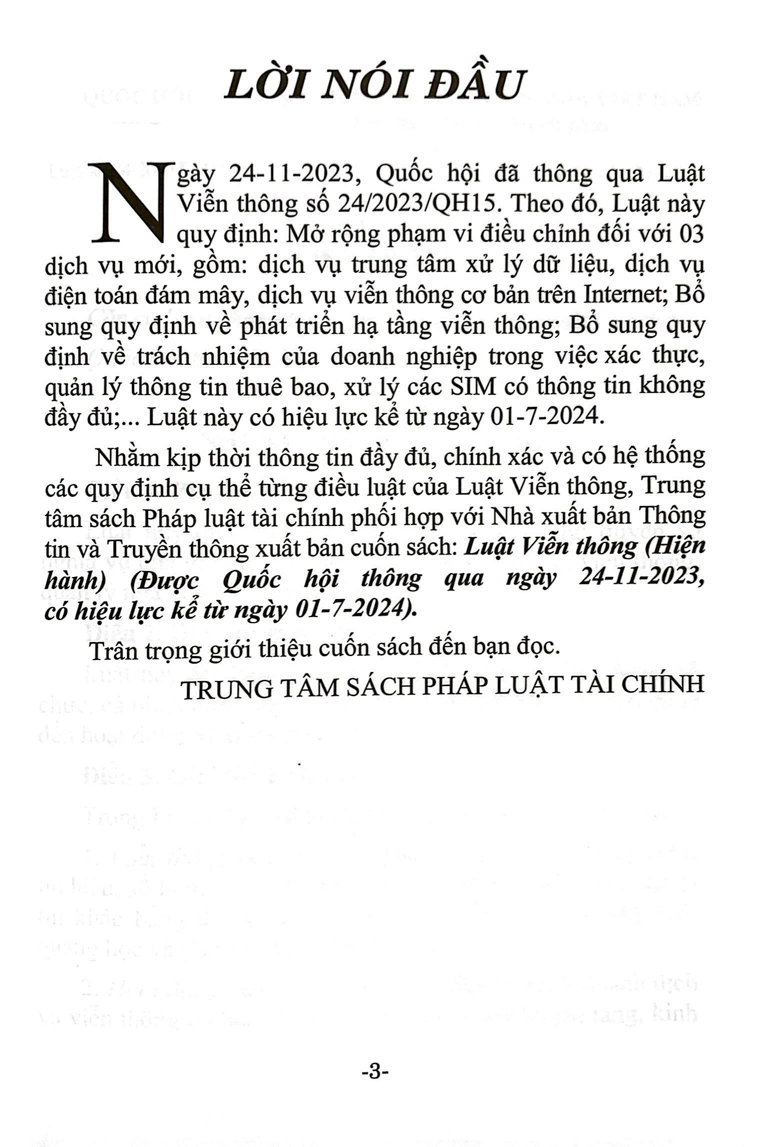 luật viễn thông (hiện hành) (được quốc hội thông qua ngày 24/11/2023, có hiệu lực kể từ ngày 01/7/2024) - Ảnh 3