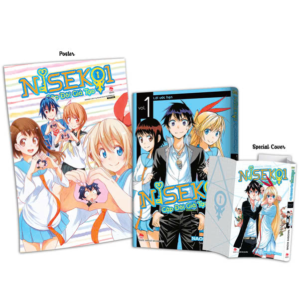 Nisekoi - Cap Doi Gia Tao - Tap 1 - Loi Uoc Hen - Tang Kem Special Cover + Poster