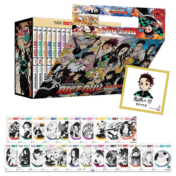Premium Boxset Thanh Guom Diet Quy - Kimetsu No Yaiba (Hop 23 Tap) - Tang Kem Qua Tang + Shikishi