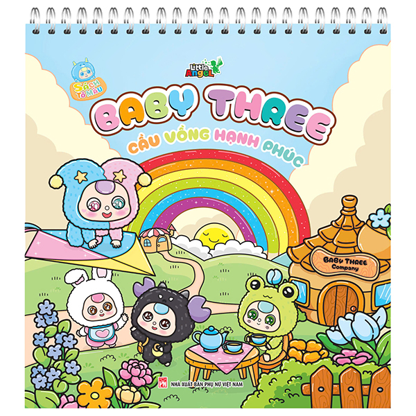 sách tô màu - baby three cầu vồng hạnh phúc