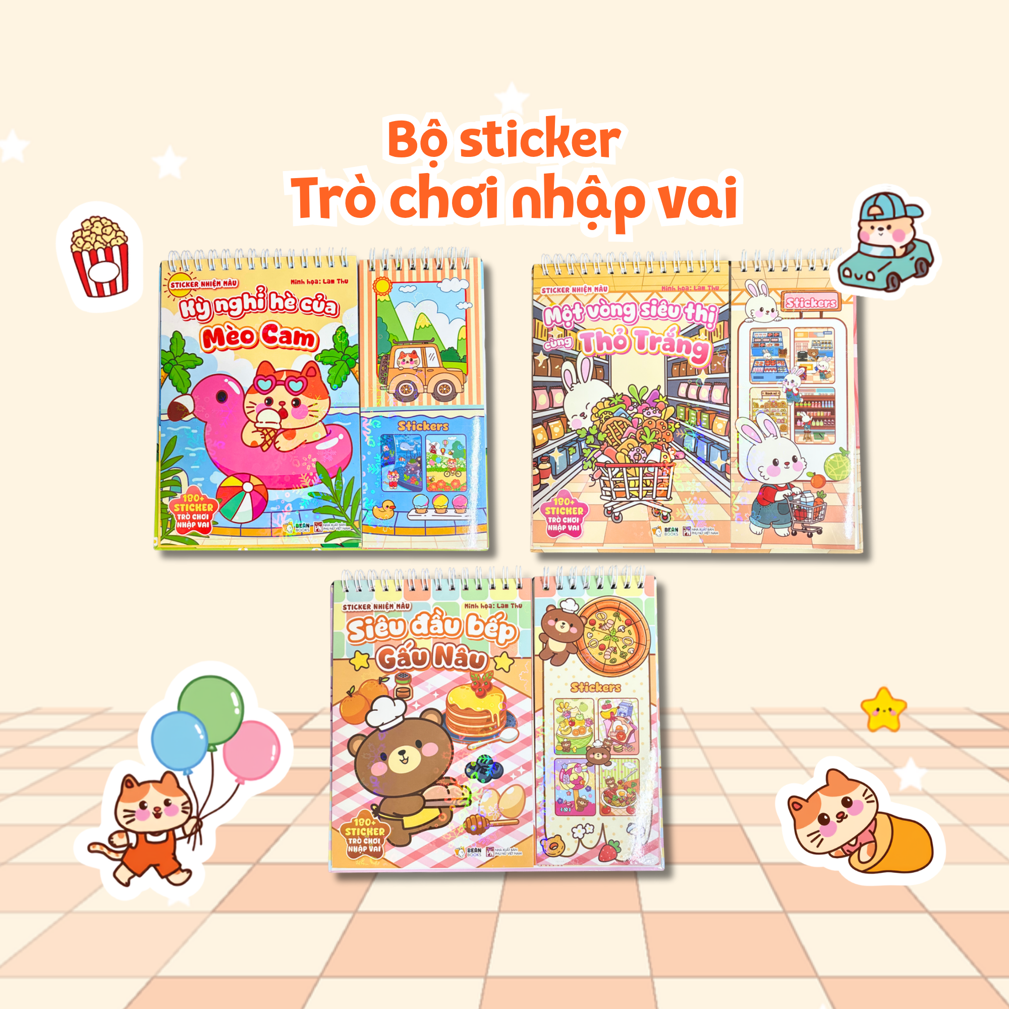 Sticker Nhiệm Màu - Kỳ Nghỉ Hè Của Mèo Cam - Ảnh 4