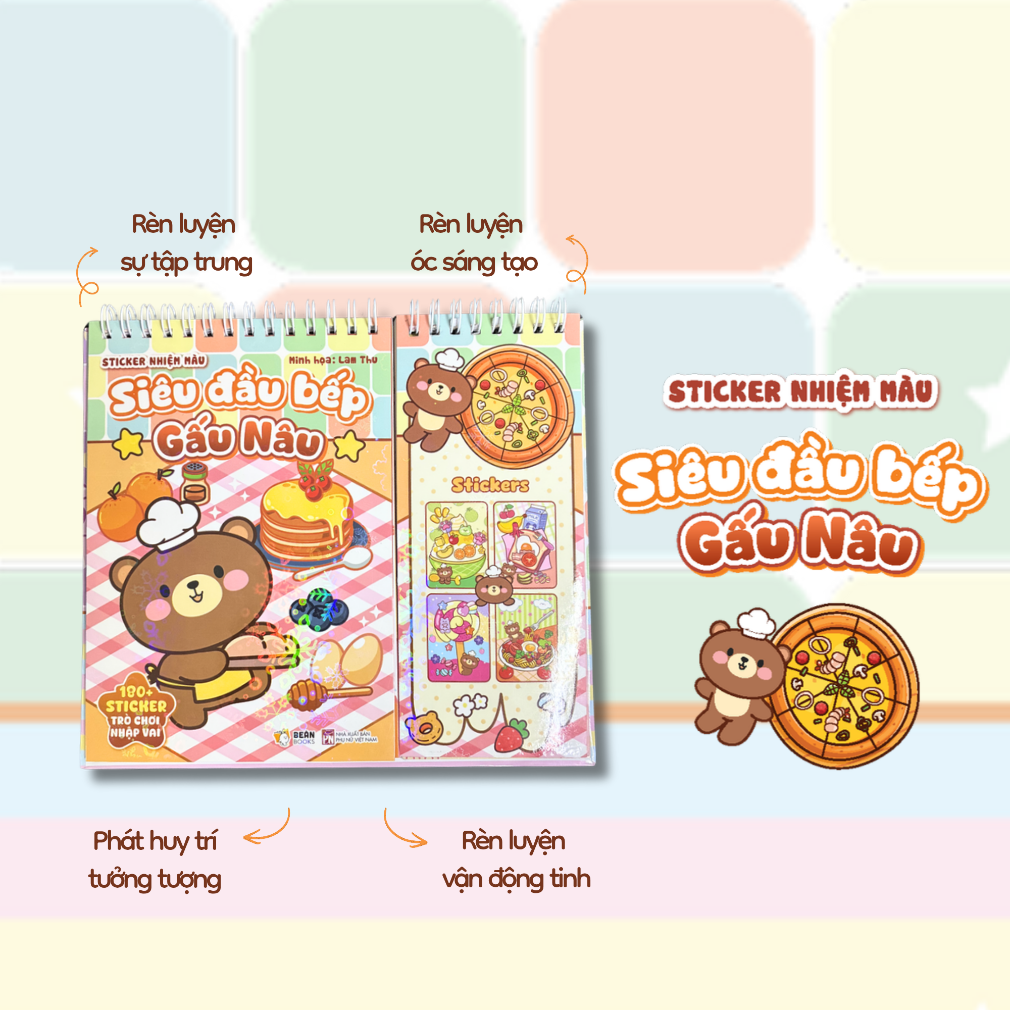 Sticker Nhiệm Màu - Siêu Đầu Bếp Gấu Nâu - Ảnh 2