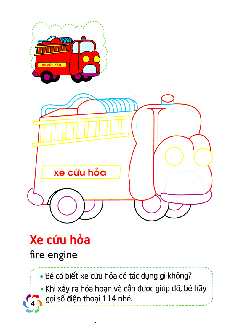 tập tô màu và nhận biết thế giới xung quanh - các phương tiện giao thông - Ảnh 5