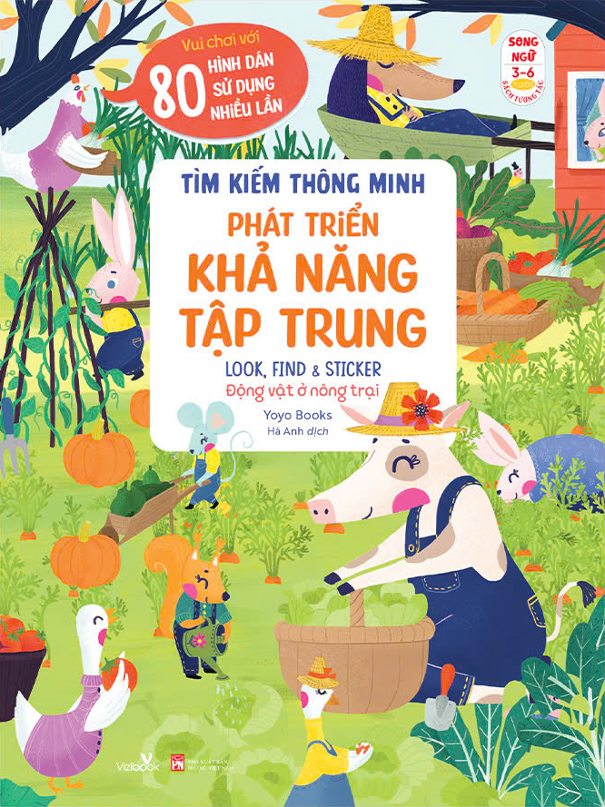 Tìm Kiếm Thông Minh - Phát Triển Khả Năng Tập Trung - Look, Find And Sticker - Động Vật Ở Nông Trại - Ảnh 2